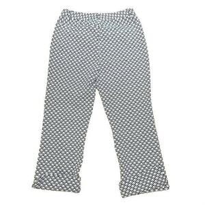 vtg ETCETERA White black geo print Capri pant cropped sz 2 Cotton stretch